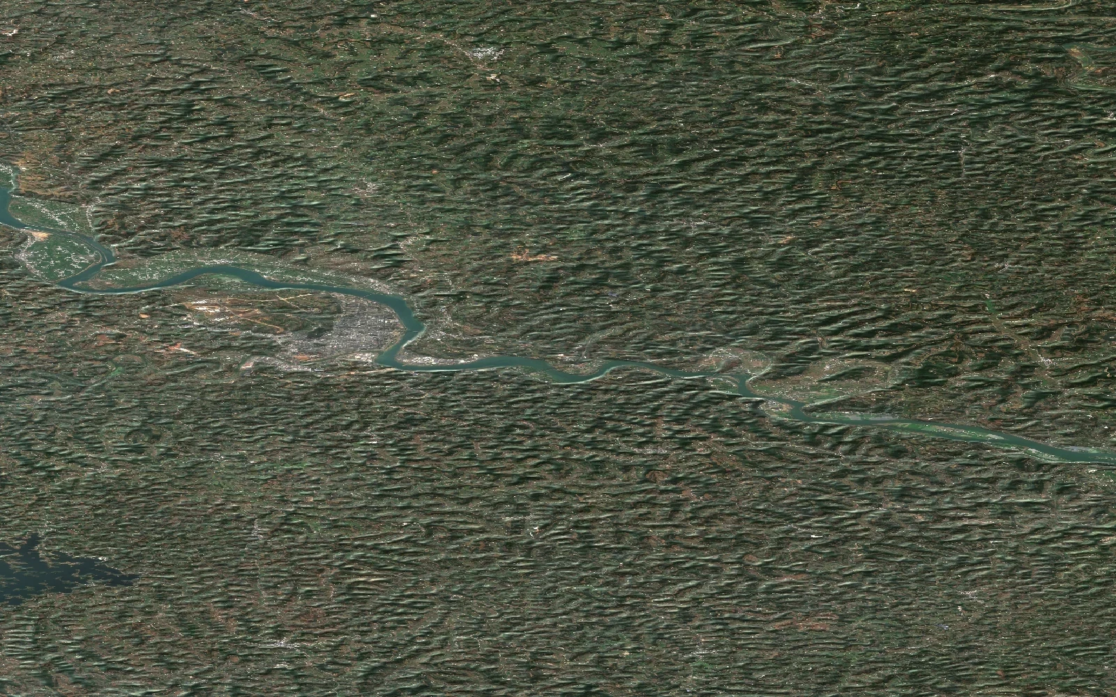 绵阳三台代表范围的Sentinel-2真彩色影像，展示丘陵耕地与河谷结构